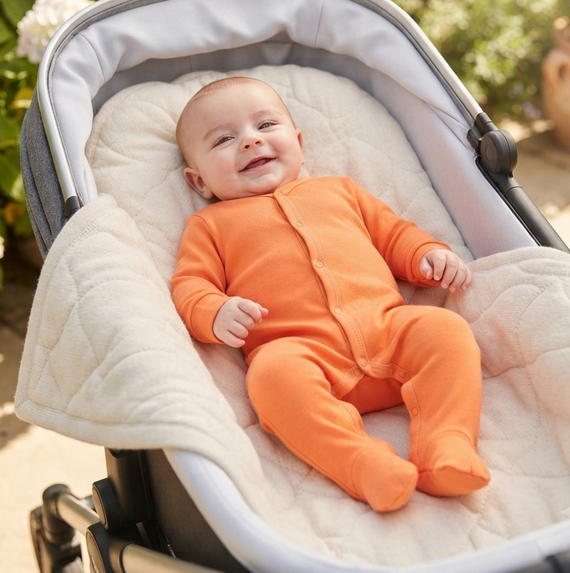 NINI ABN-3964 Baby-Strampler orange 100% Bio-Baumwolle