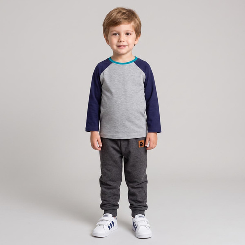 228141 Nicol FARMA Jungen Raglan-Shirt marine meliert Baumwolle
