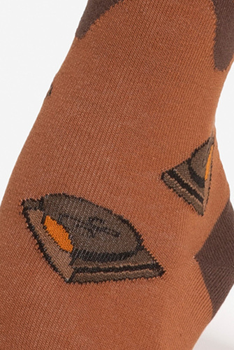 U04.WED Wedel wz.07 Socken – Unisex, Muster inspiriert von Schokolade, Milchschokolade