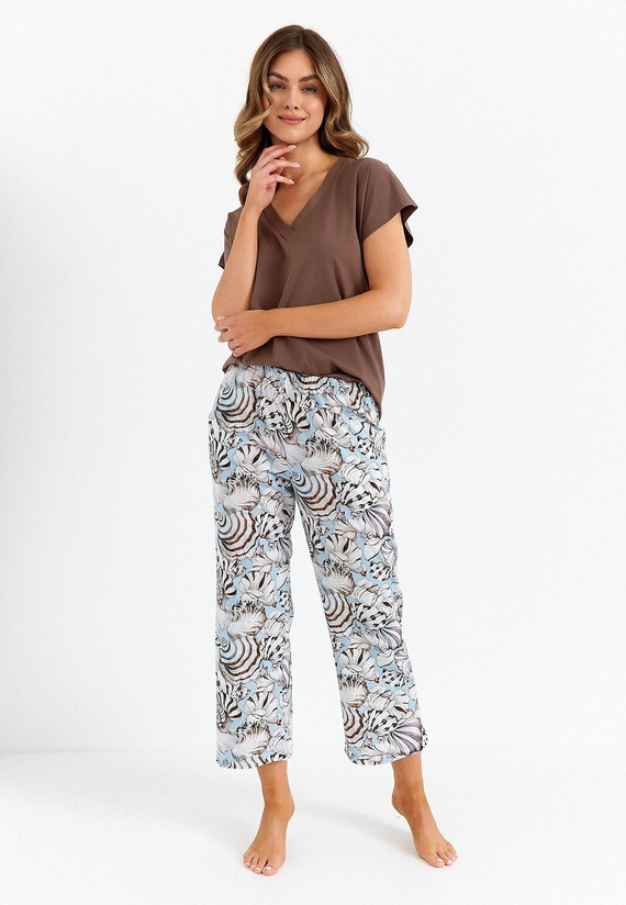 485 Cana Damen-Pyjama, Schokolade – Baumwolle, zweiteilig, elegant