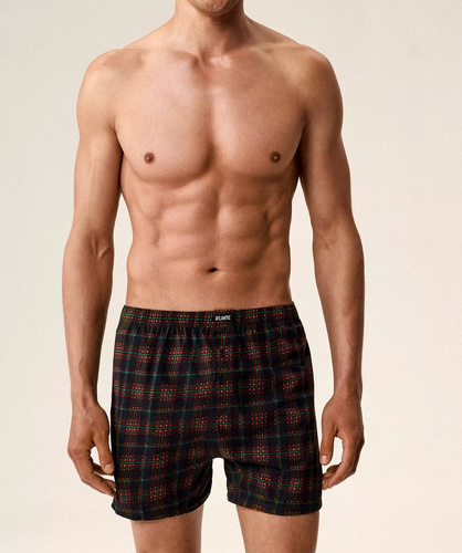 Boxershorts 2GMB-013 Atlantikgrün-Marineblau – Herren-Boxershorts aus Baumwolle im 2er-Pack