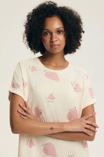 Damen-Nachthemd Elain 44496 Henderson – 100% Baumwolle, Herzen