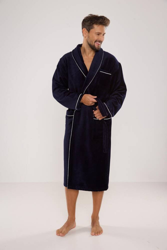 735 Manuele Herren Bademantel De Lafense - marineblau