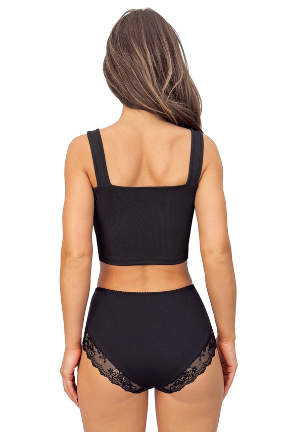 Höschen 238 Donna schwarz – Damenhöschen aus Baumwolle mit Spitzeneinsätzen