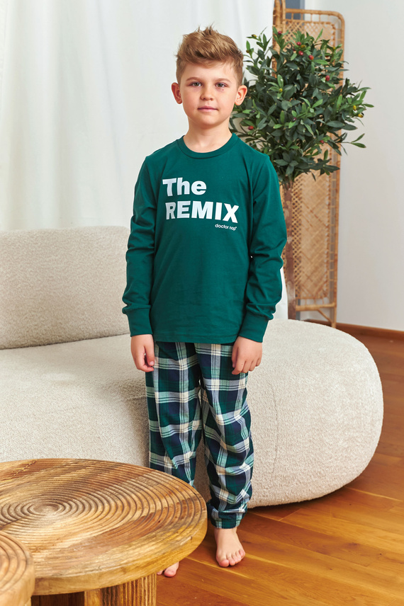 Doctor Nap 7342 – Unisex-Kinderpyjama „The Remix“ | Familienkollektion, polnische Produktion – Marineblau