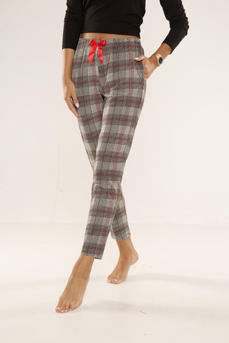360 Checkered Forex Pyjamahose - grau