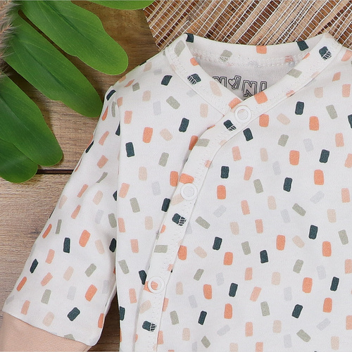 ABN-5321/KRE Nini Umschlag-Body aus Bio-Baumwolle, Creme