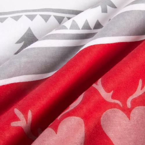 31516/1 Weihnachts-Flanellbettwäsche Flanelove Darymex grau rot – Set 100 % Baumwolle, warm und weich