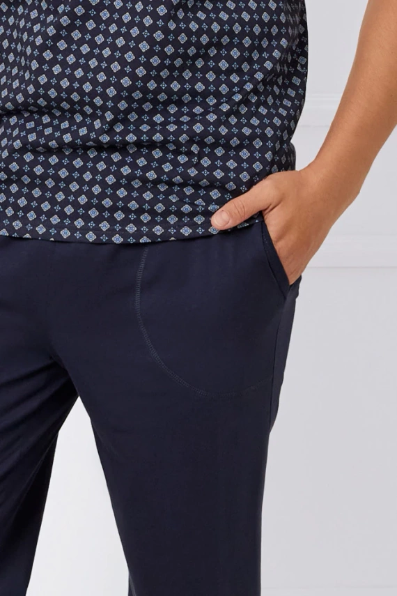 Gerard Herren Schlafanzug kurzarm, 3/4 Hose Italienische Mode - print/green