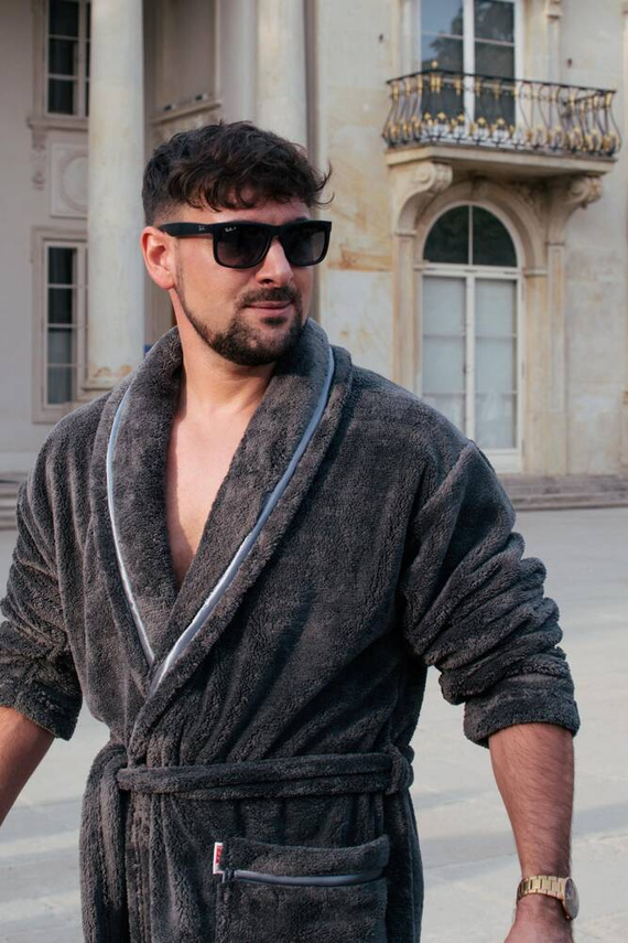 716 Rafael Herren Bademantel De lafense - graphit