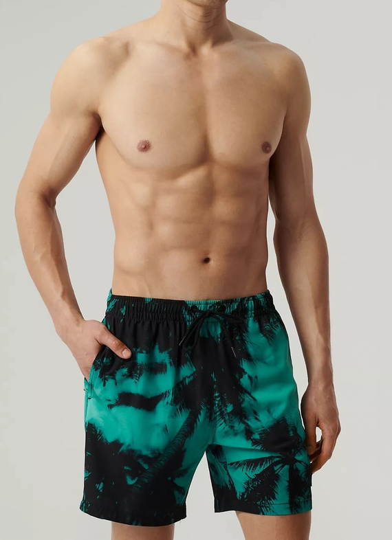 KMB-227 Atlantic Herren-Badehose – grün schwarz