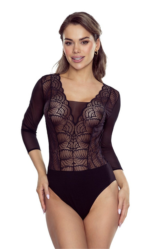 Gertruda Eldar Damen-Body schwarz – elegante Viskose und Spitze