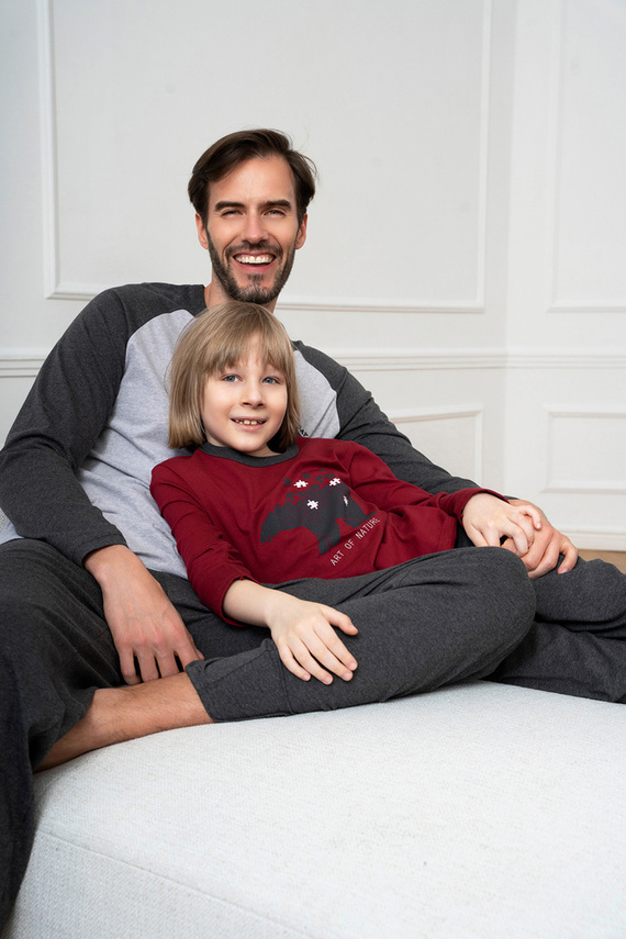 Morten Schlafanzug für Jungen Italienische Mode burgundy/c.melanÅ¼ 