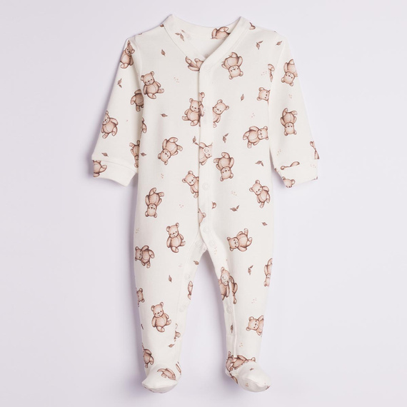 227031 Nicol BENEK Baby-Strampler 100% Baumwolle creme mit Bärenmotiv