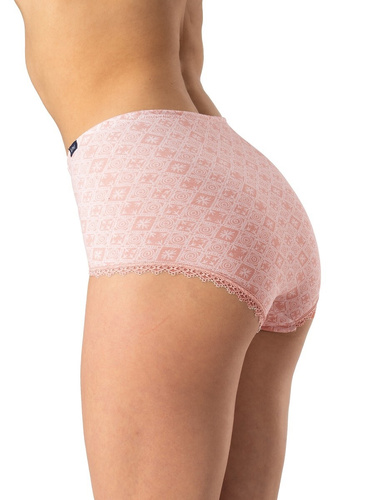 Damen-Baumwoll-Slip Key LPM 731 schwarz-beige – 2 Stück im Karton, klassischer Schnitt