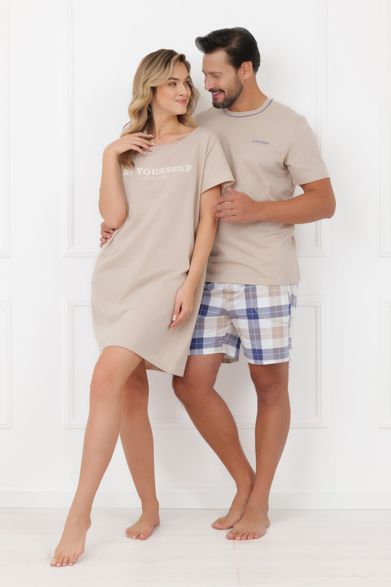 Damen Nachthemd Rima Italian Fashion 100% Baumwolle Kurzarm