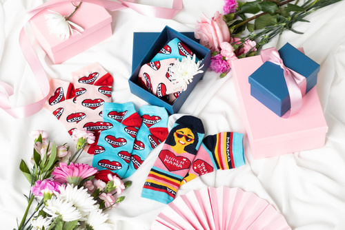 K89S Super Mama Foot Socks Italian Fashion - marineblau/farbig