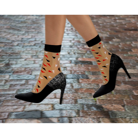 Sesto Senso Damen Nylonsocken, Dreiecke, schwarz