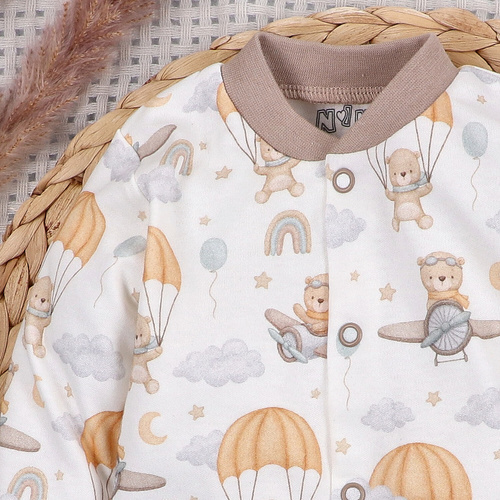 ABN-5510 Sky Journey Nini Babykaftan – Bio-Baumwolle, Druckknopfverschluss