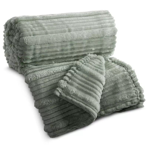 Kuscheldecke Nina 220x200 Flanell 3D weich Eurofirany 300 GSM Salbeigrün