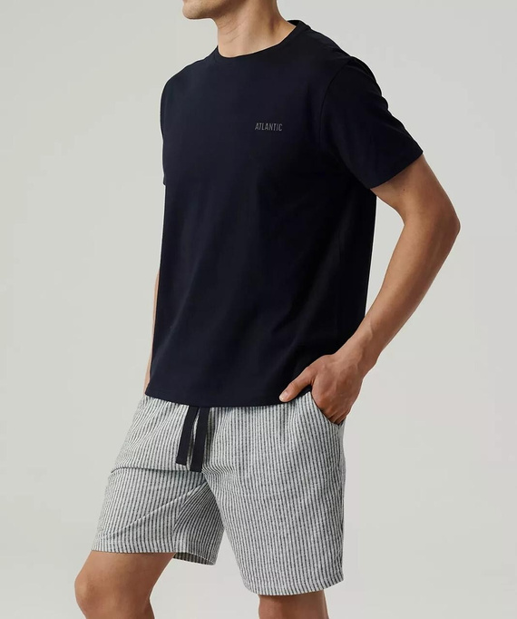 Atlantic NMP-381 Herren Sommer Pyjama Baumwolle Peach Effect