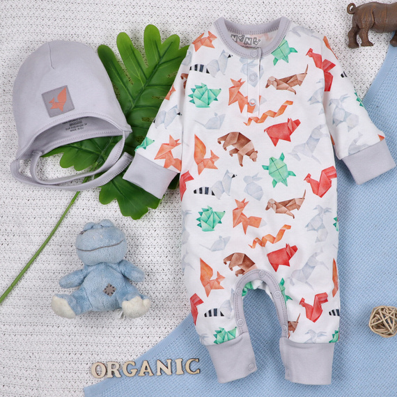 ABN-5387 Lustiger Origami-Strampler ohne Füße, Nini-Aufdruck