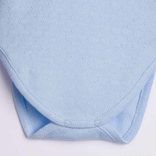 224041 Nicol Babybody Blau 100% Baumwolle Lochstrick Basic