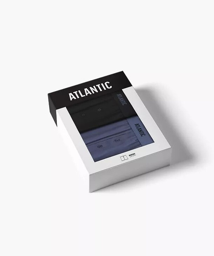Herrenboxershorts Atlantic 2MBX-0255 A2 2er-Pack schwarz-denim – locker, 100% Baumwolle