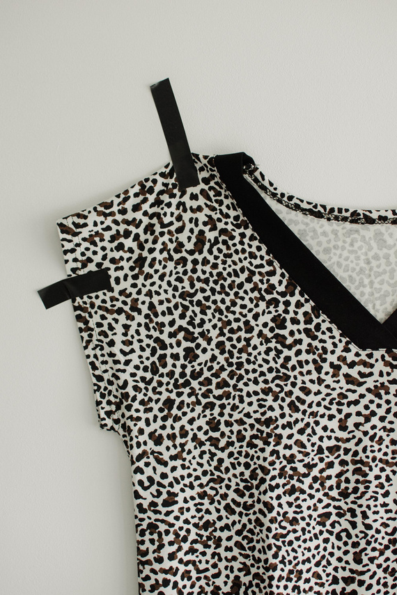 853 Kendall De Lafense - Panther Nachthemd aus Viskose - ecru camouflage