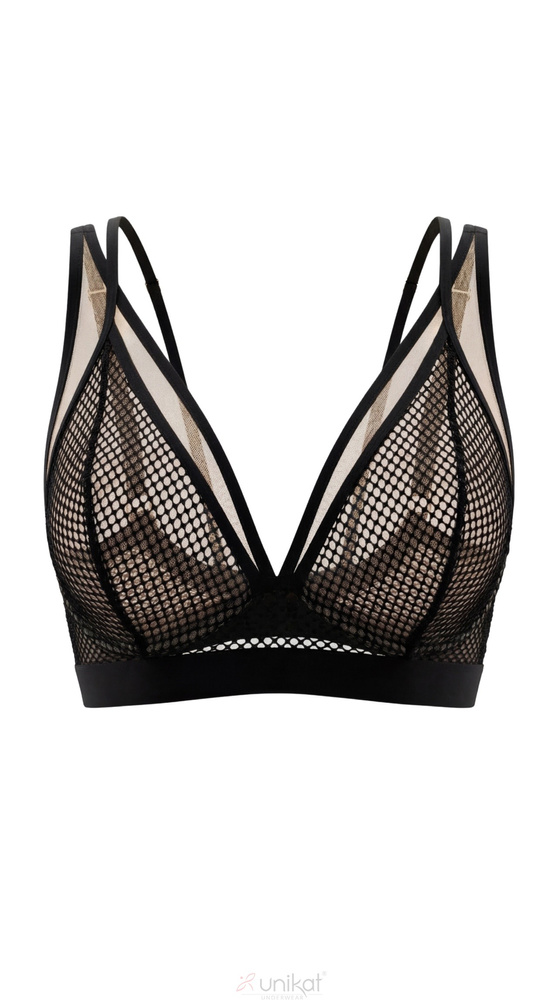 Biustier Soft Edith Unikat Schwarz Transparent Netz Bralette