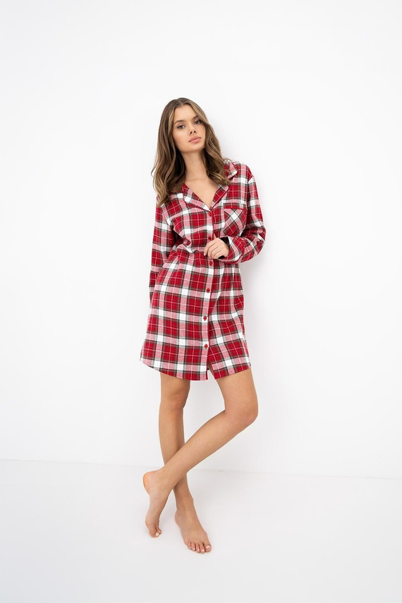 Sensis Clariel Damen-Flanellhemd 100% Baumwolle Rot kariert