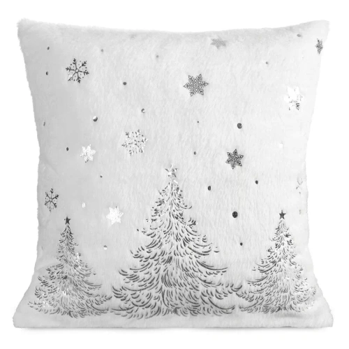 CHP308 Eurofirany Weihnachtskissenbezug 45x45 mit 3D-Pailletten Sternen beige