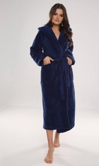 807 Luna II Langer Morgenmantel für Damen Forex - Marineblau