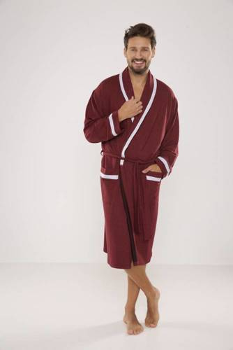 564 Bruno Morgenmantel für Herren De Lafense - kastanienbraun