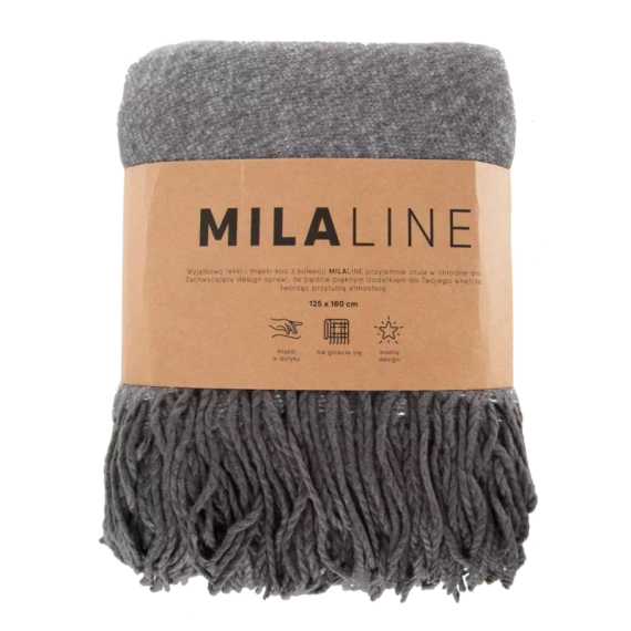 Acryl 5 Gewebte Decke mit Fransen. Eurovorhänge aus Stahl