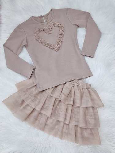 Beigefarbener Tüllrock von Mia Bambarillo