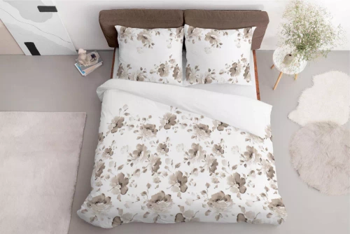 5325 B Satinbettwäsche Blumen Detexpol beige