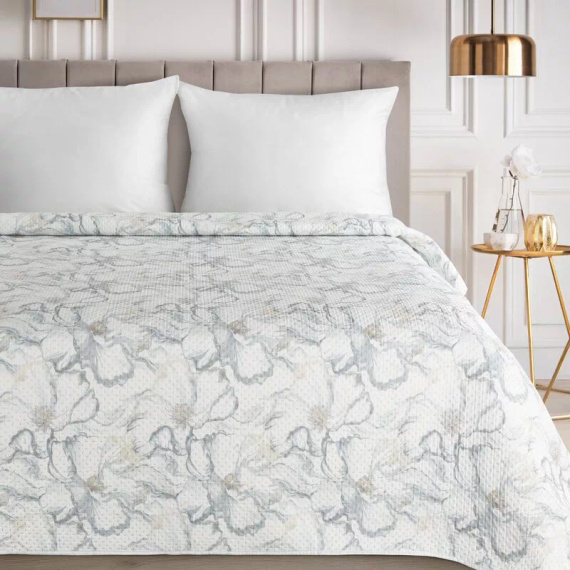 Eurofirany Lisa Tagesdecke Weiß 100% Polyester Elegante Bettdecke