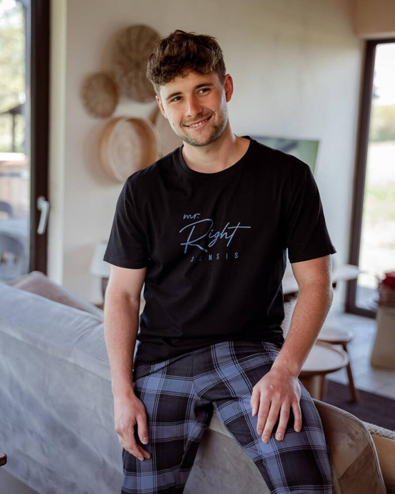 Sensis Victor Herren Schlafanzug - schwarz 