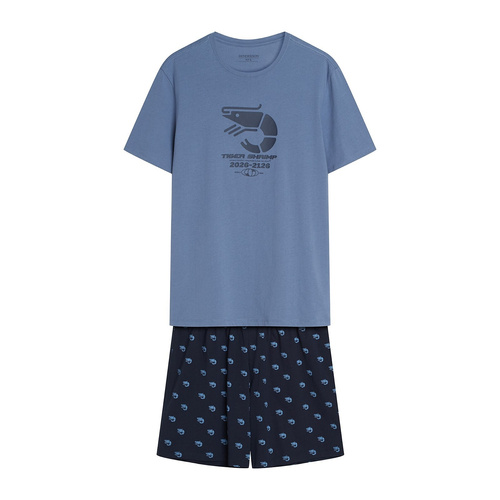 Herren-Pyjama Henderson 44520 Brad, 100% Baumwolle, Kurzarm, Print, Shorts
