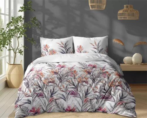 5504 A Baumwollbettwäsche Tropical Flowers Naturalis – Detexpol weiß