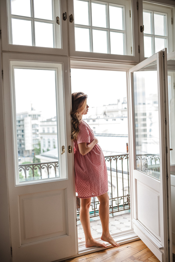 Flower Power Milk&Love Umstands- und Stillnachtkleid Boho Staubiges Rosa