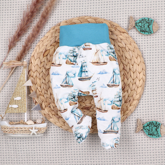 NINI ABK-0051/ZAG Ship Baby-Set 4-teilig aus 100% Bio-Baumwolle