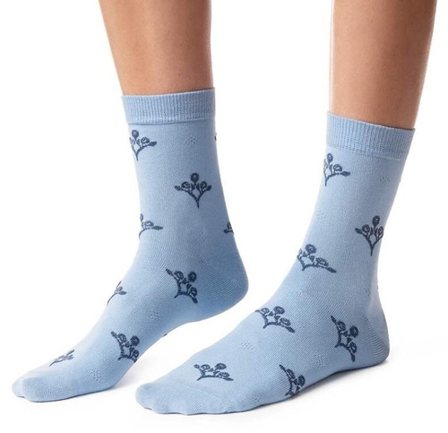 Damen Socken Steven art.099 Baumwolle Bunte Muster Flache Naht - 141 Blau