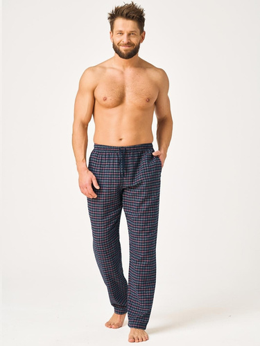 Herren-Pyjamahose Key MHT 406 schwarz, Flanell, 100% Baumwolle