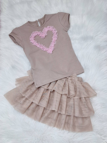 Beigefarbener Tüllrock von Mia Bambarillo