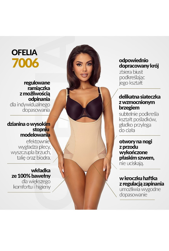 Body 7006 Ofelia Lapinee Beige Shapewear-Body unter der Brust Figurformend