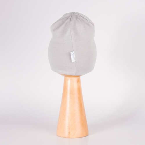 229110 Nicol Mütze Merino 100% Wolle Kinder doppellagig - grau