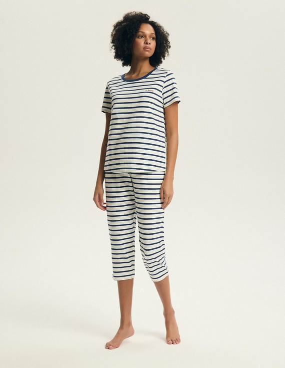 Damenpyjama 45316 Eulana 100% Baumwolle 7/8