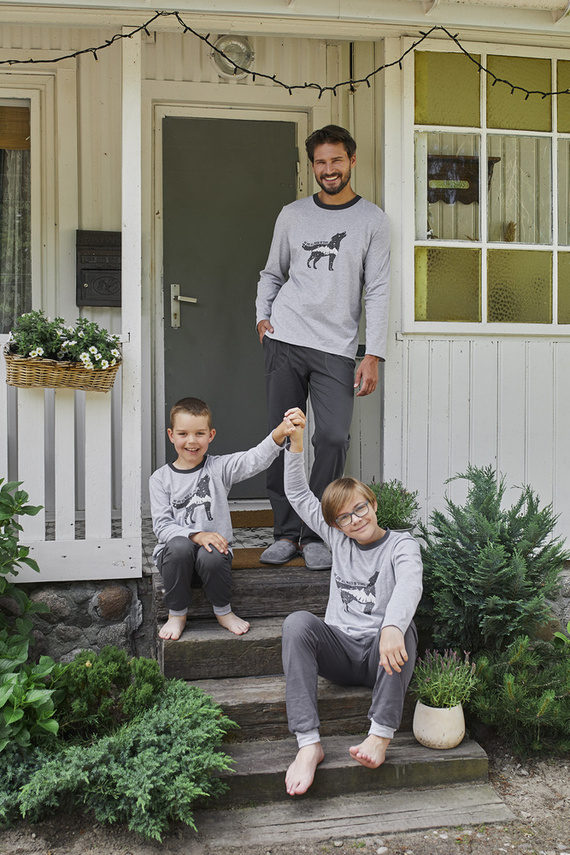 Tikal Herren Langarm, lange Hose Italienische Mode - melange/graphit